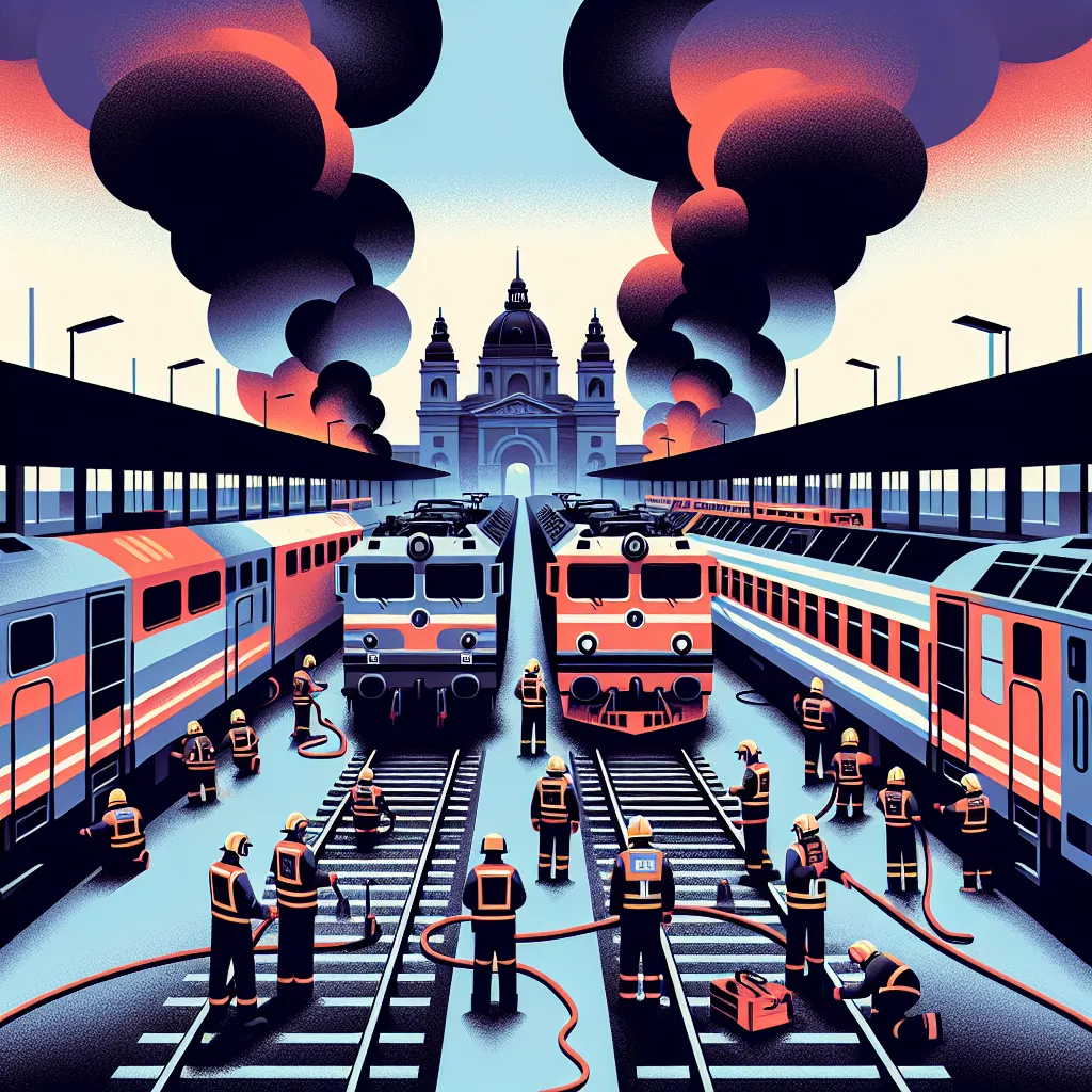 Locomotive Fire Disrupts Traffic at Budapest's Keleti Station